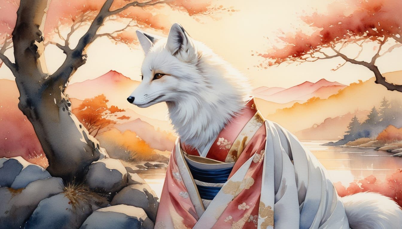 Geisha Transformation: A Watercolor Masterpiece with Golden ...