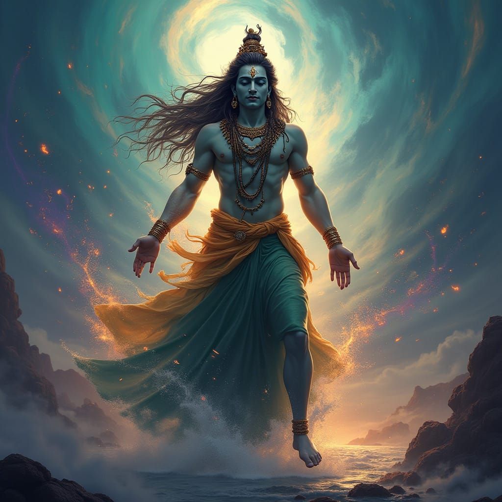 Lord Shiva in Cosmic Dance of Creation and Destruction