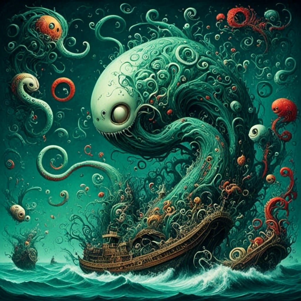 Surreal Snail-Man Emerges from the Deep Sea