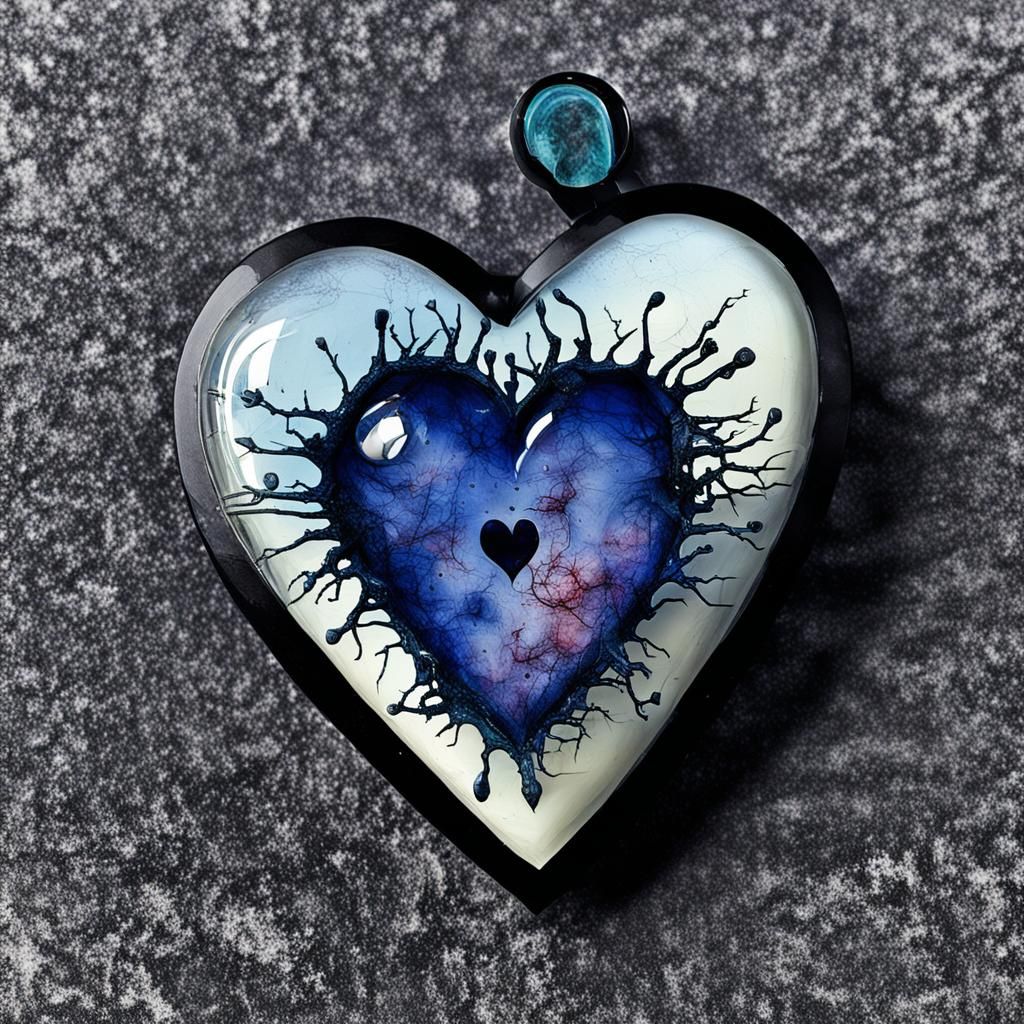 Creepy Resin Heart: Macabre Art