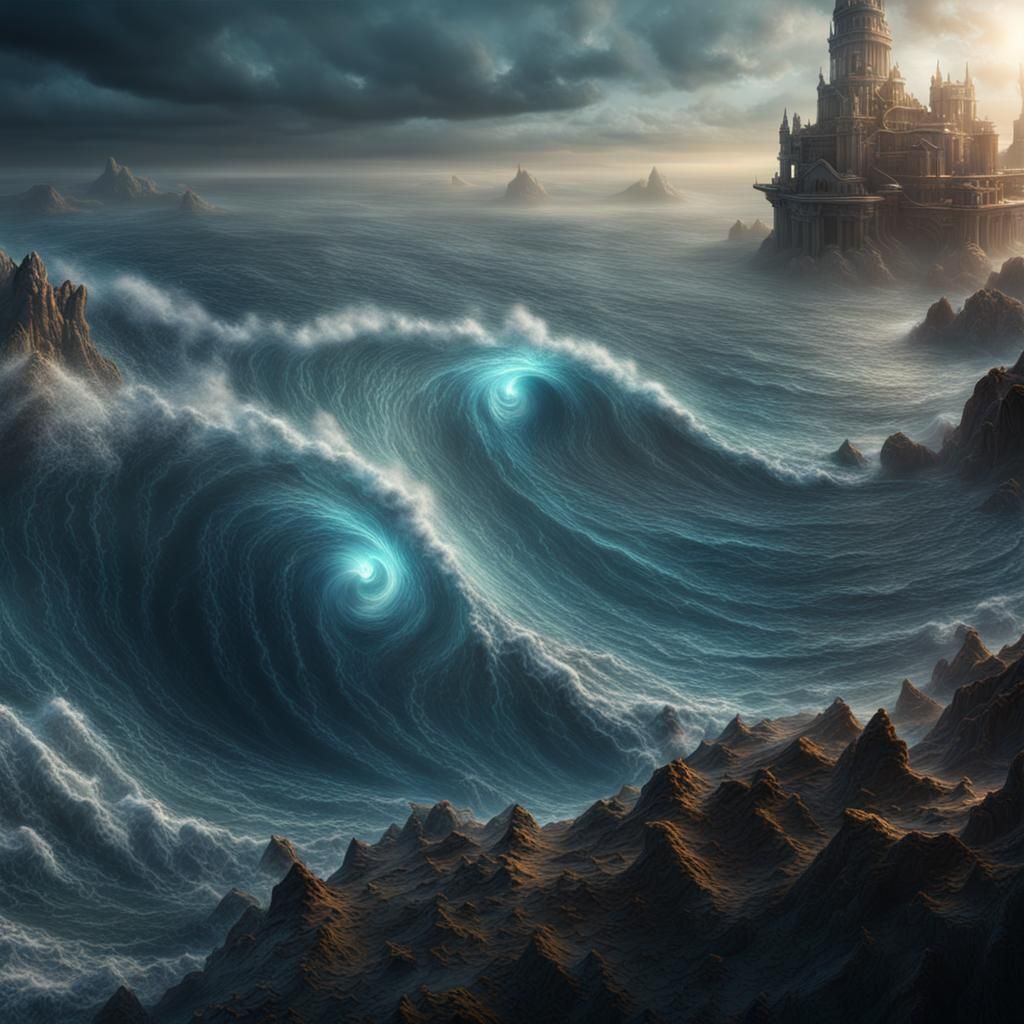 Detailed Ocean Vortex in Deep Color