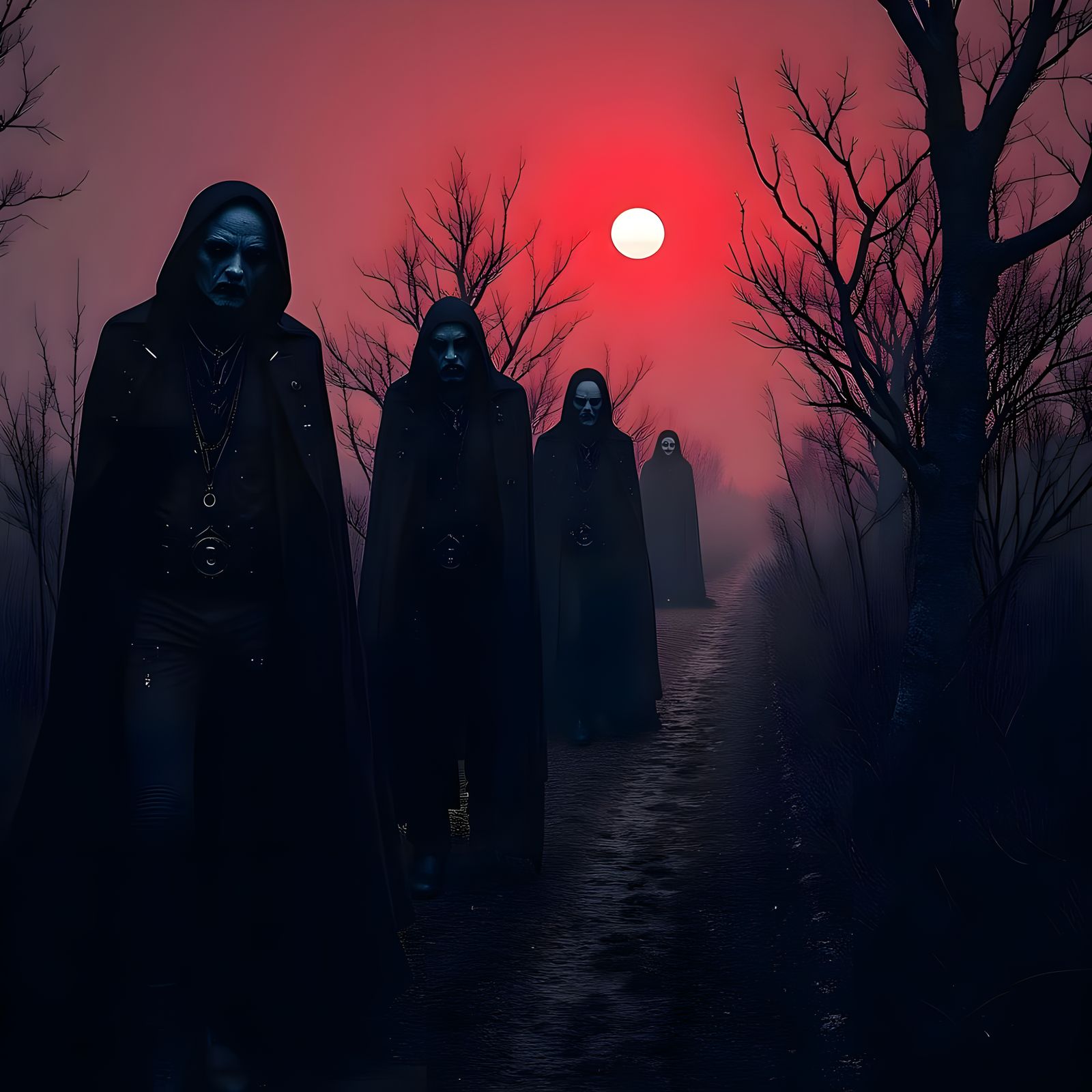 Vampires in a Beksiński-Inspired Cyberpunk Nightmare