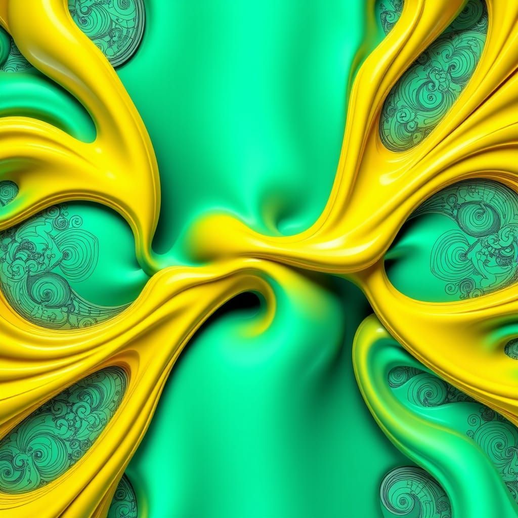 Abstract Fractal Pattern in Futuristic Style