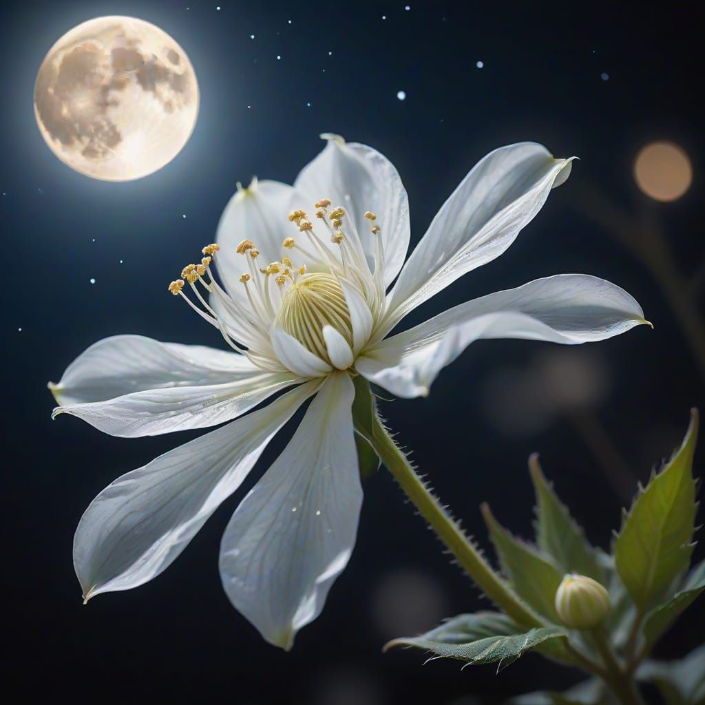 Moonlit Macro Bloom in Midnight Blue