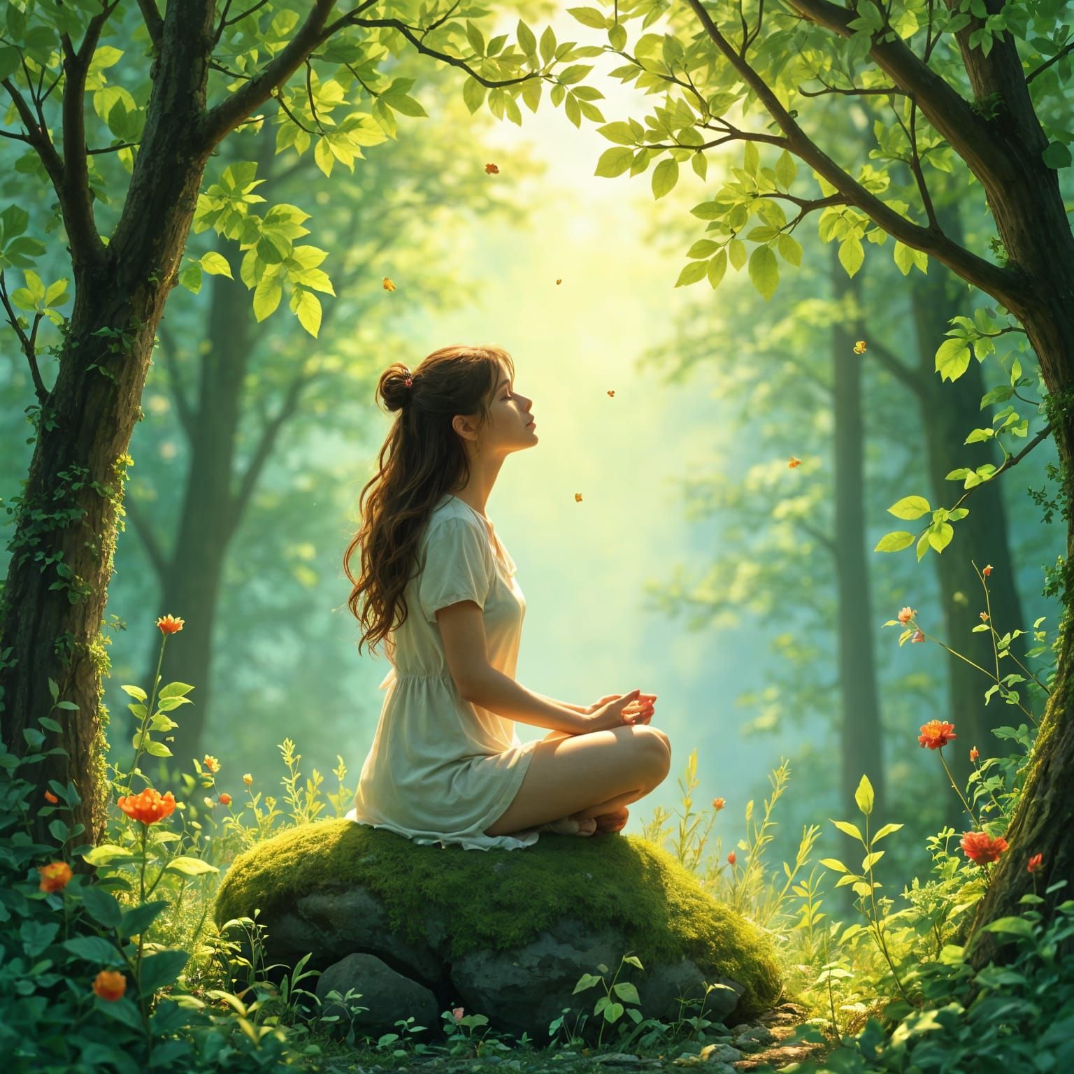 A Serene Moment of Connection with the Natural World