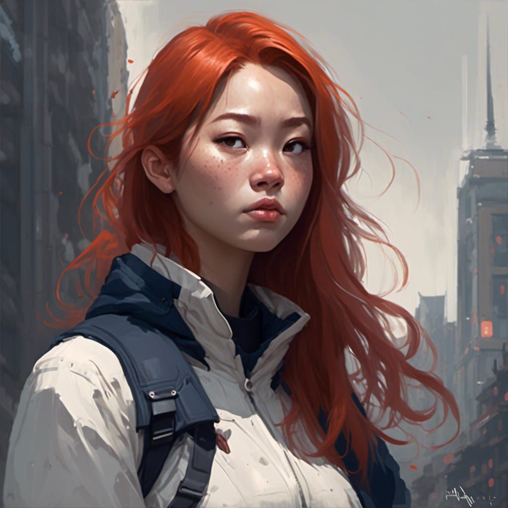 Redhead Portrait in Washington State, Digital Art