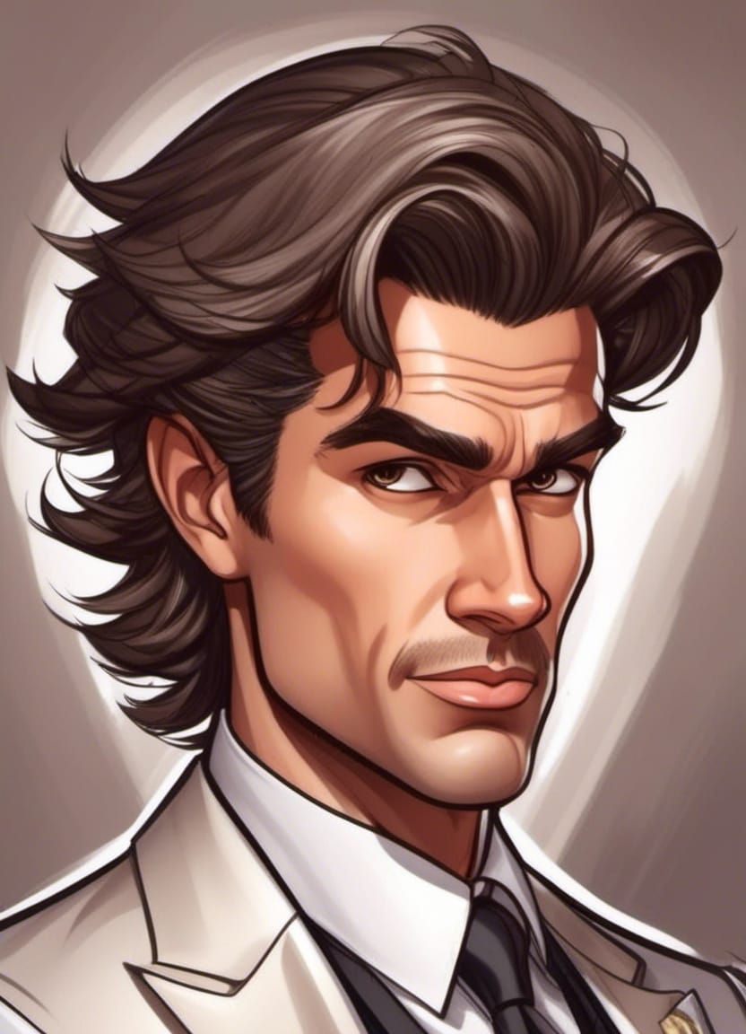 Funny Chibi Caricature Portrait with Exaggerated Features