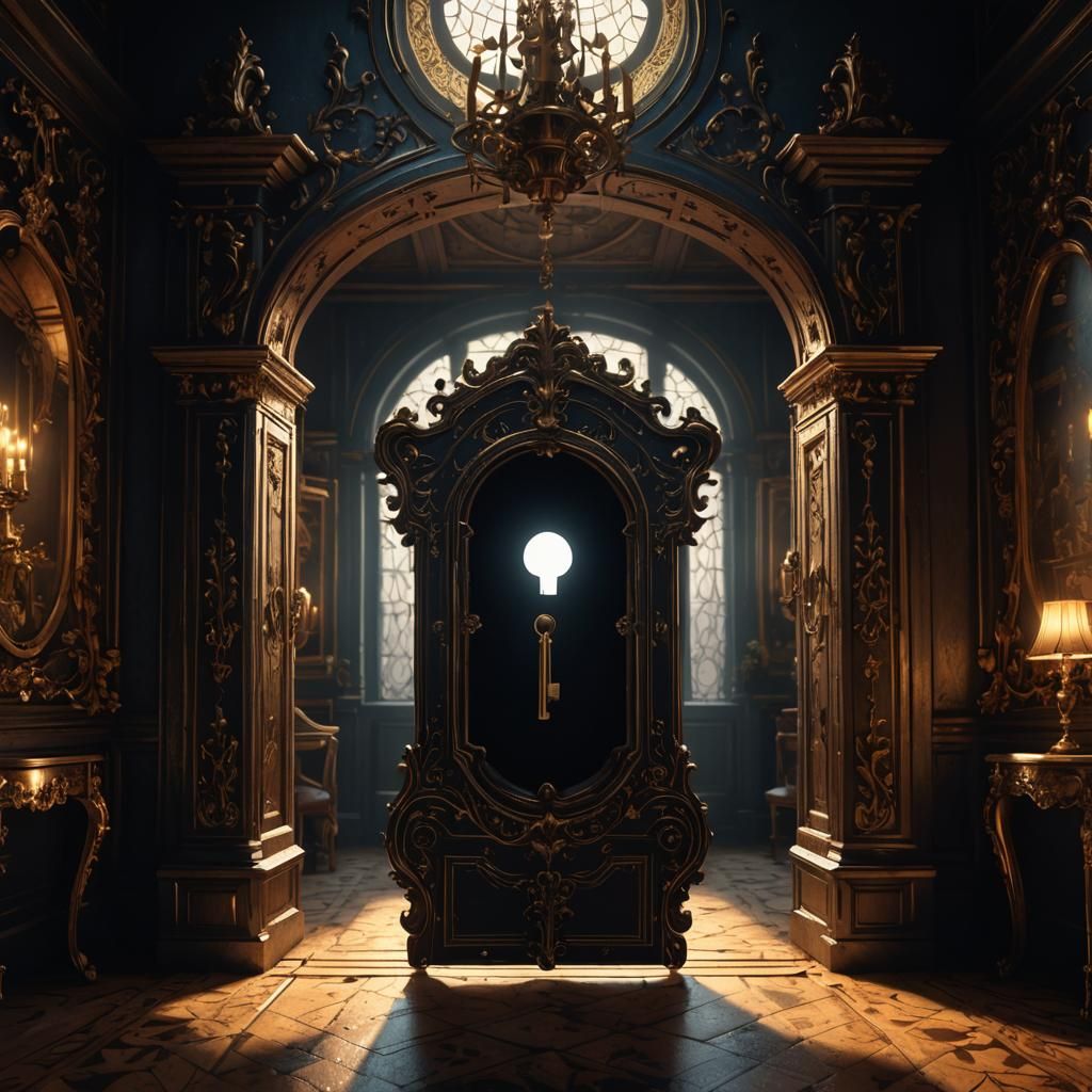 Baroque Keyhole Silhouette Reveals Piano