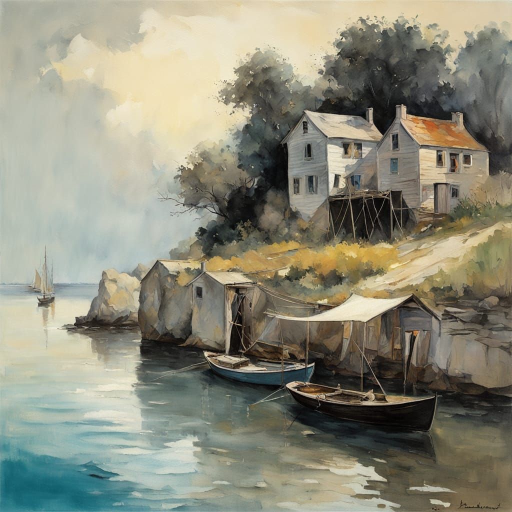 Idyllic Old Fishing Village Amidst Turquoise Waters