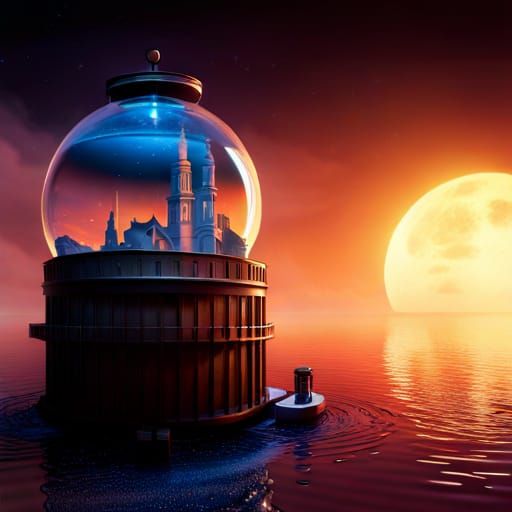 fancy snow globe lost at sea