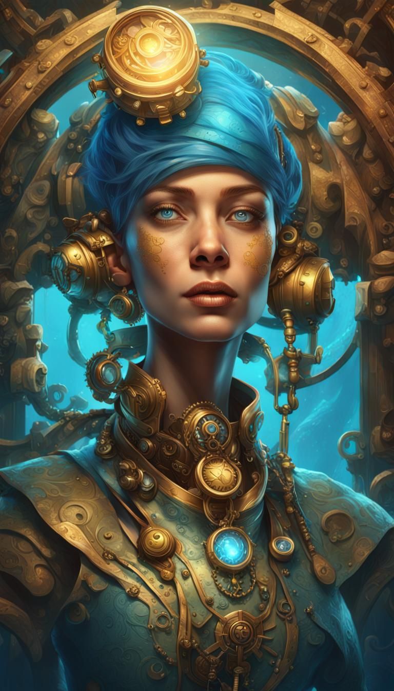 Steampunk Cancer Zodiac Portrait in Unreal Engine 5