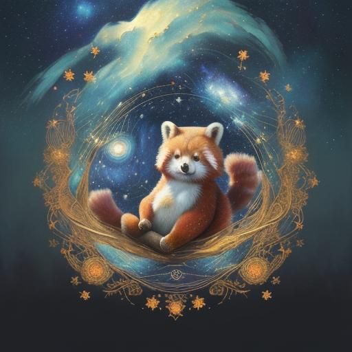 An adorable red panda