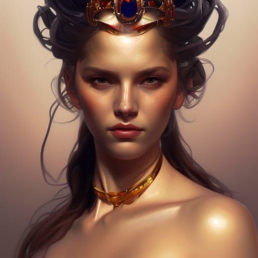 Queen Portrait in Hyperdetailed Concept Art Style
