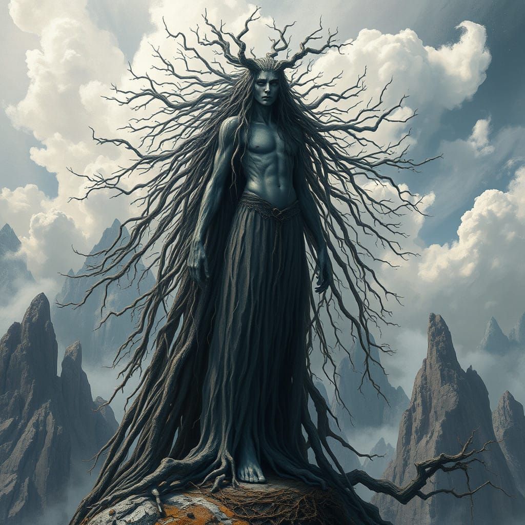 Primordial Mountain Spirit Rübezahl in Abstract Expressionis...