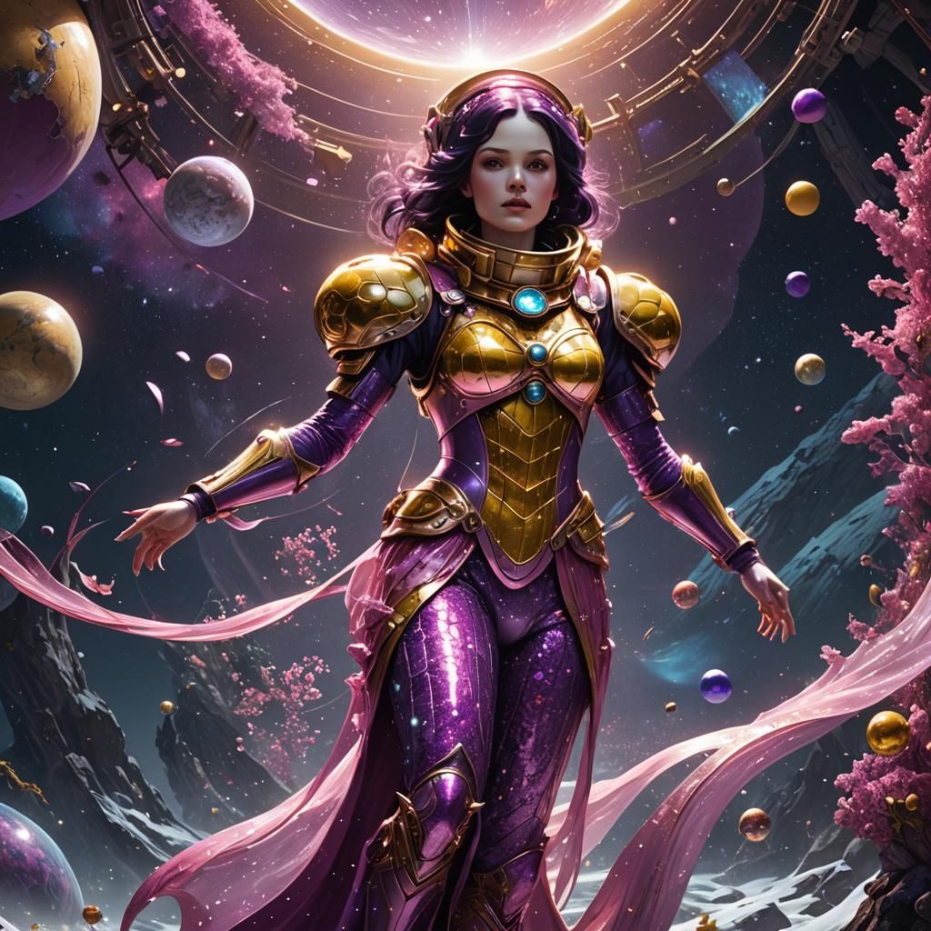 Snow White Space Mermaid in Dark Fantasy Style