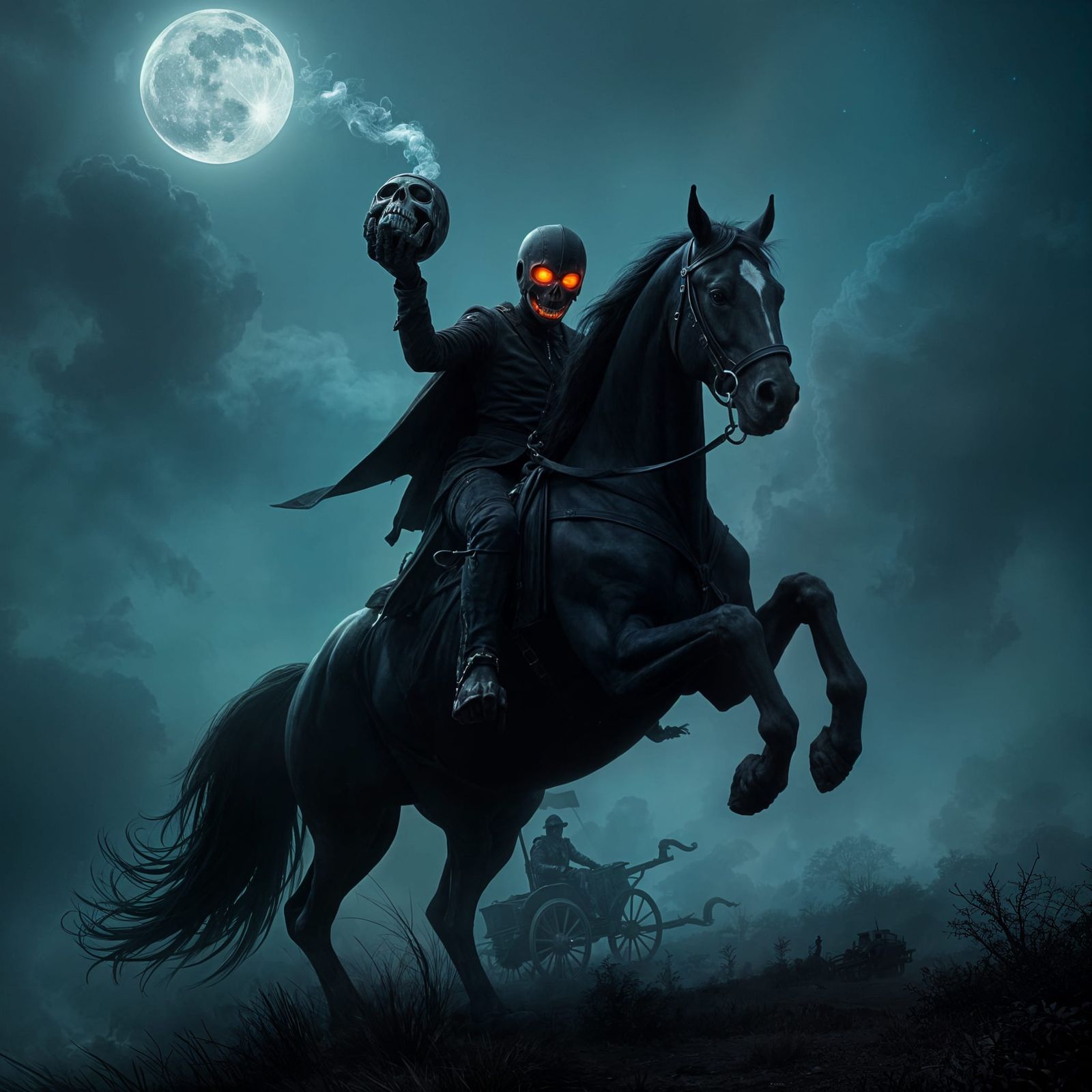 Headless Horseman Rides in the Dark of Night