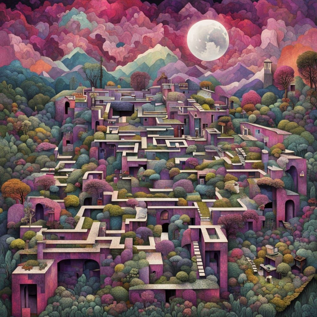 Maximalist Mauve Mansions in a Mystic Mosaic
