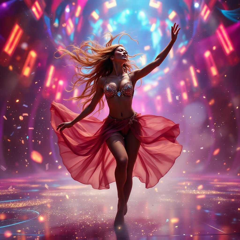 Mesmerizing Dancer on Dreamlike Dancefloor