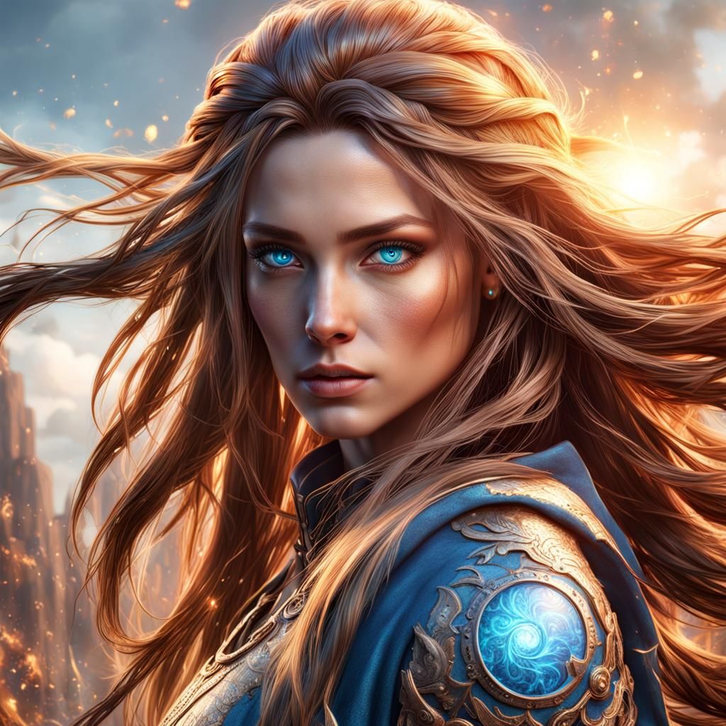 Fantasy Girl with Blue Eyes, Digital Art