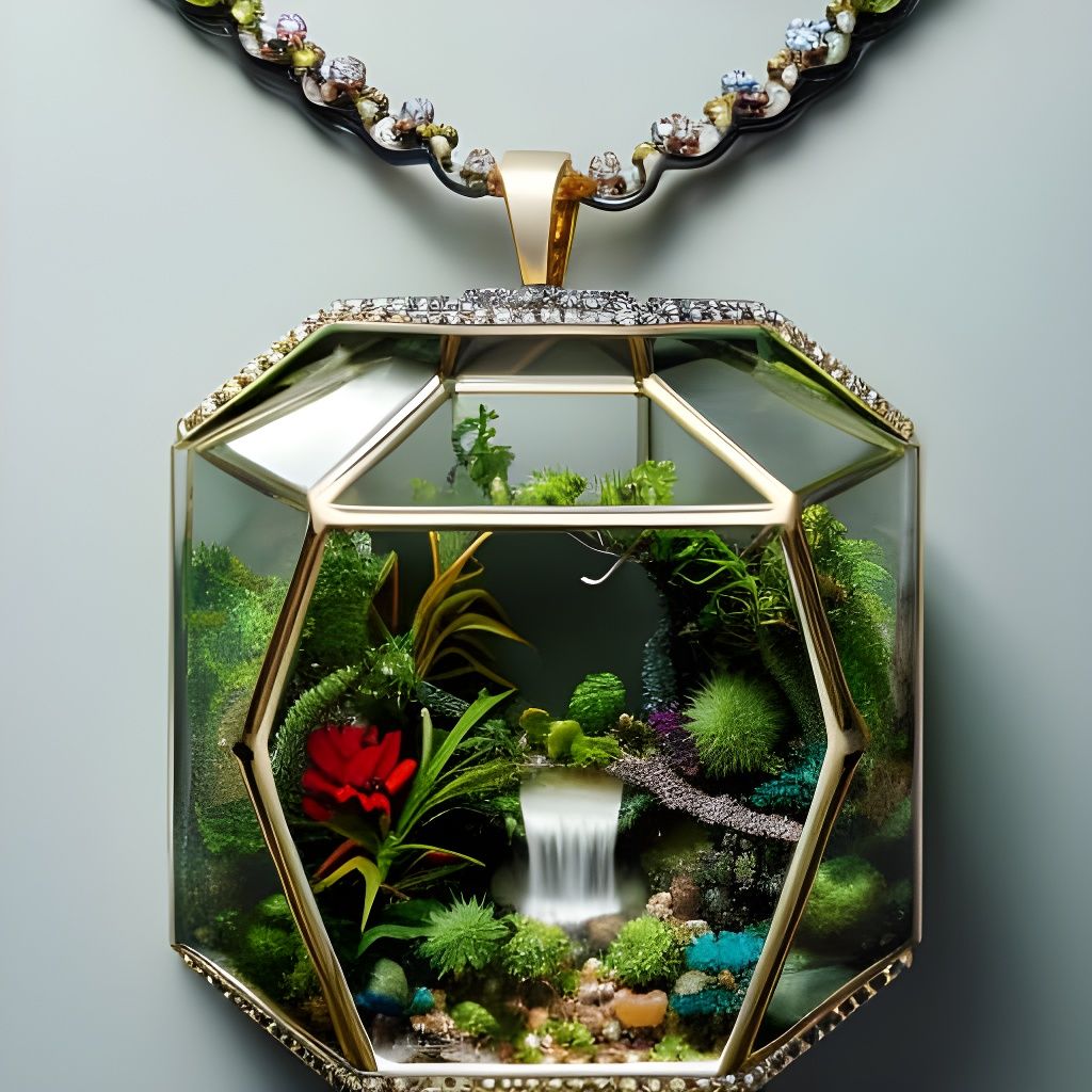 Tiny terrarium necklace