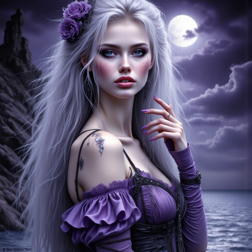 Enchanting Norse Goddess in Whimsical Photorealistic Portrai...