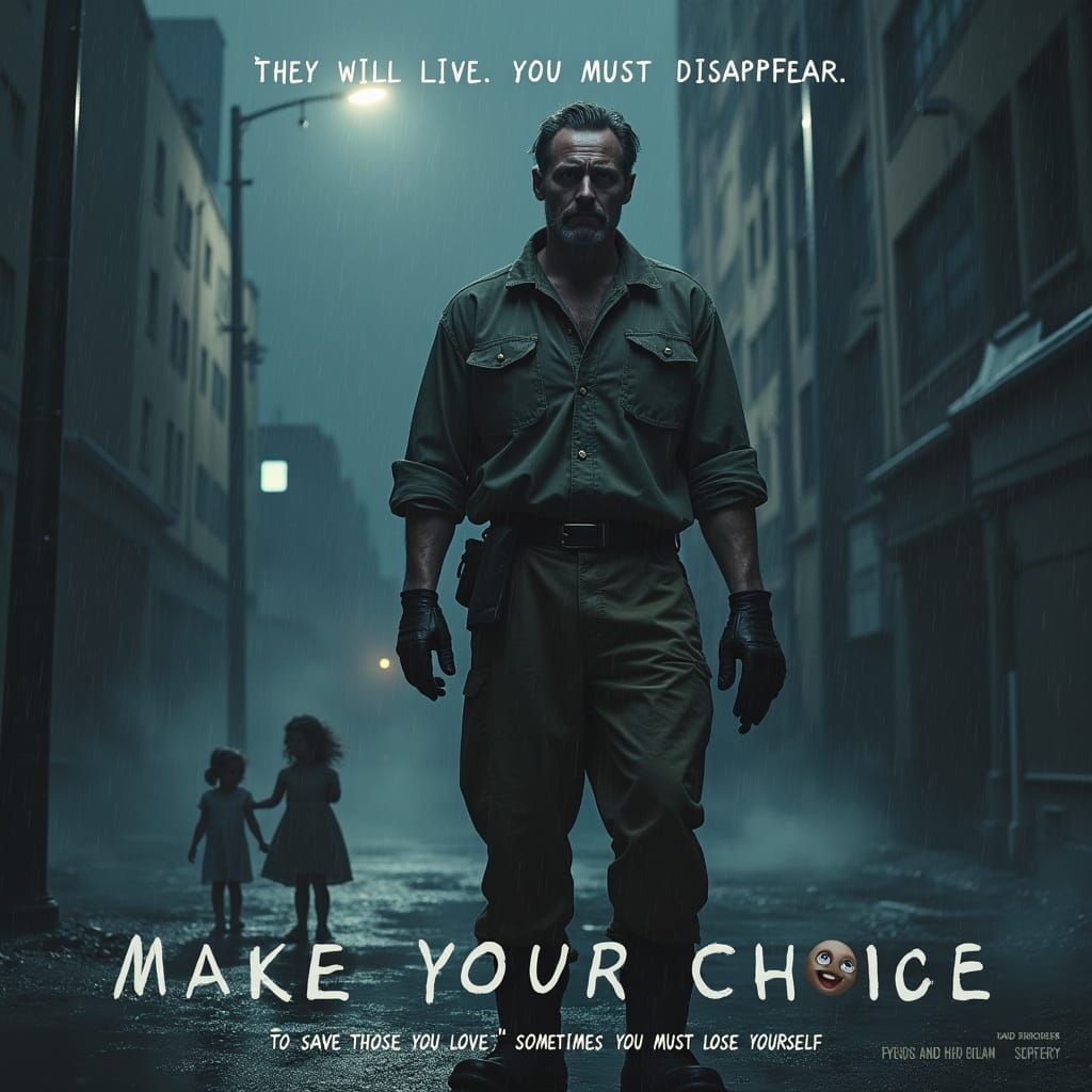 Gritty Cityscape Confronts a Weary Soul in Cinematic Poster