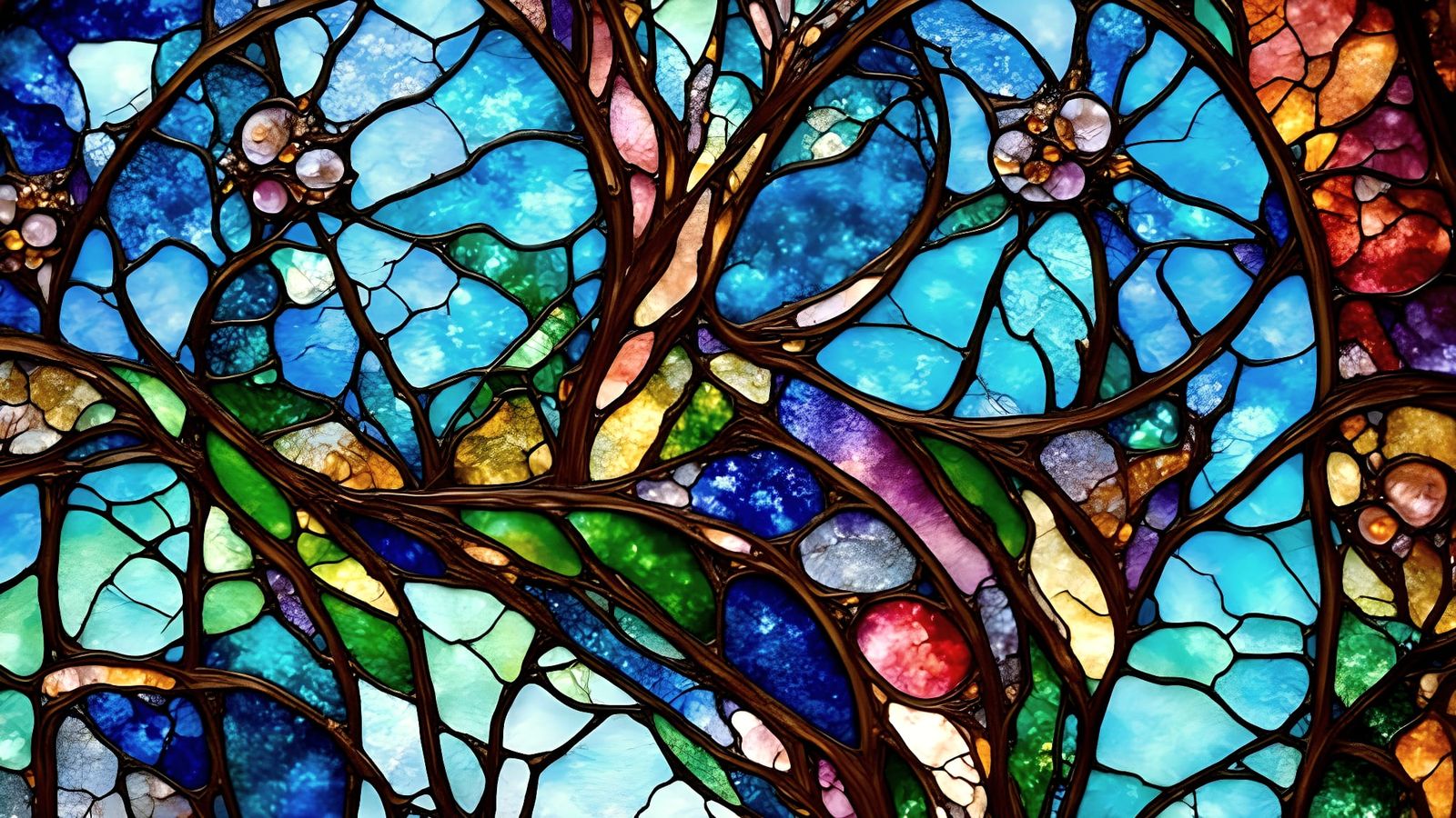 Kintsugi Abalone and Pearl Stained Glass Orb