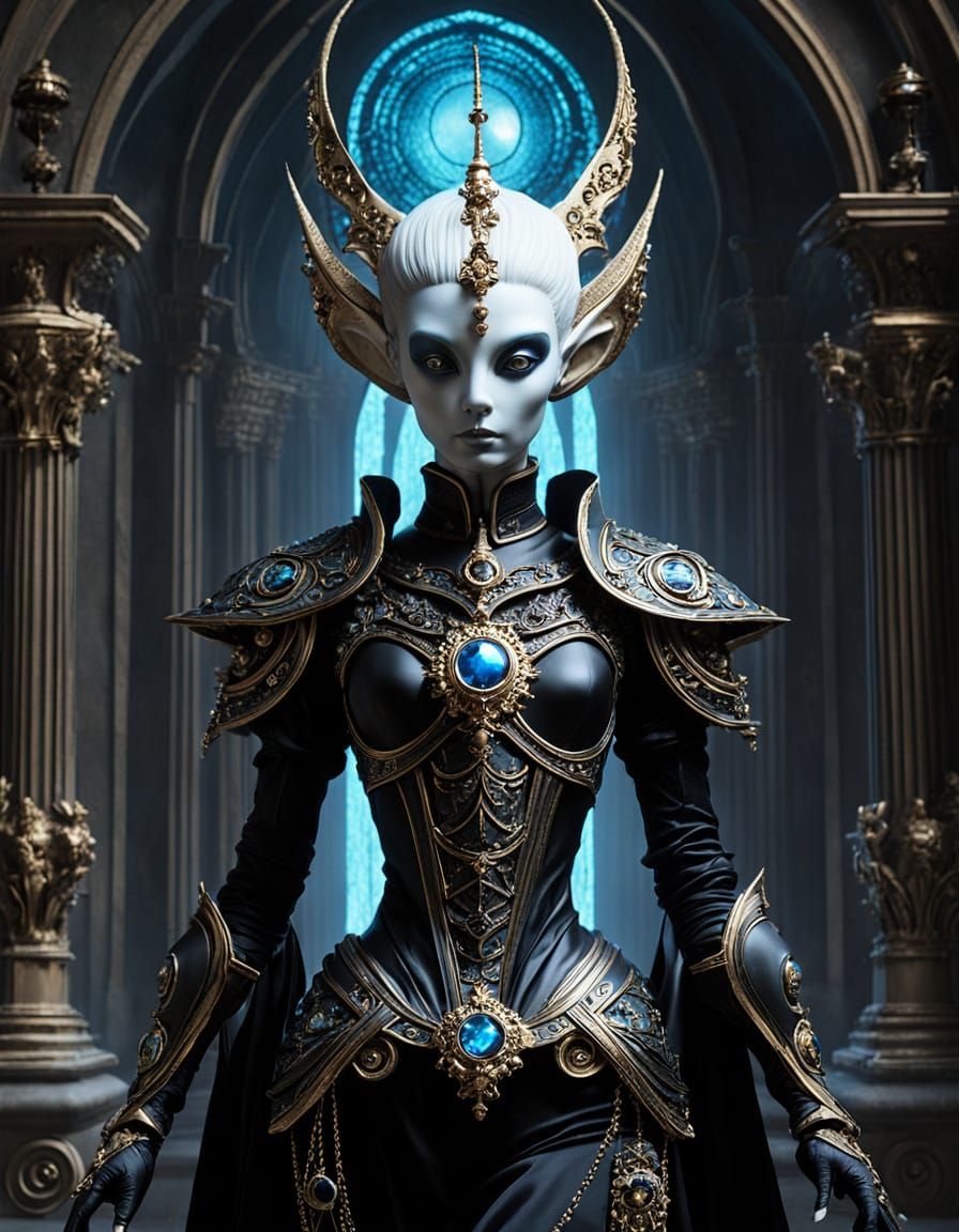 Alien in Baroque Gothic Style