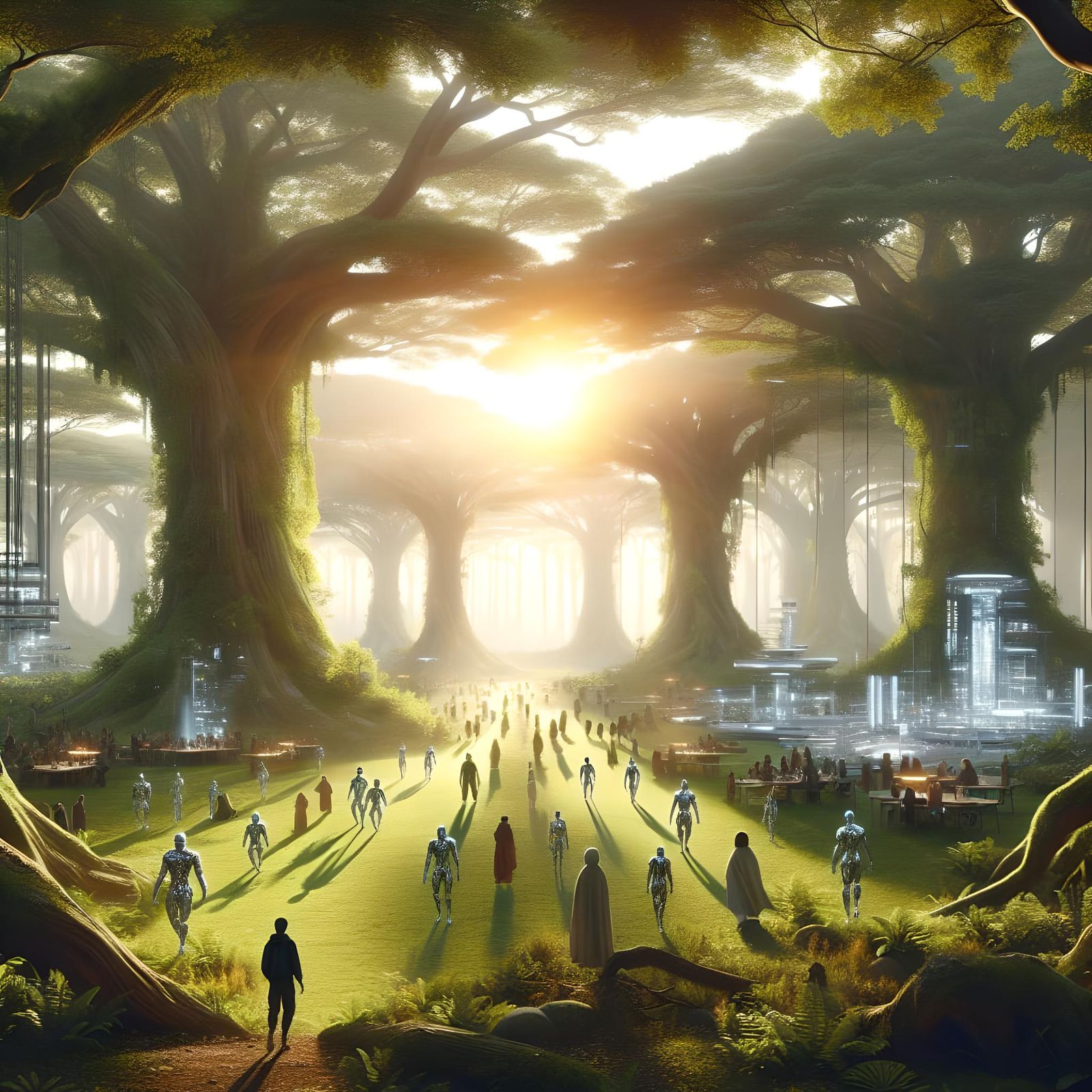 Futuristic Forest: Harmony of Nature and Technology
