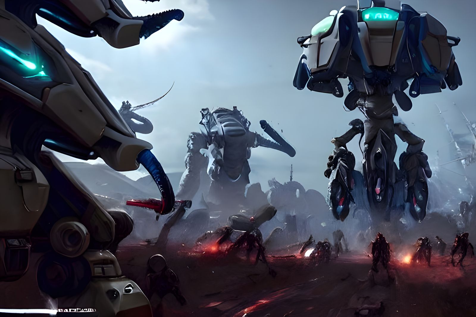 Mechanical Alien Assault on Astro-Infantry Squad