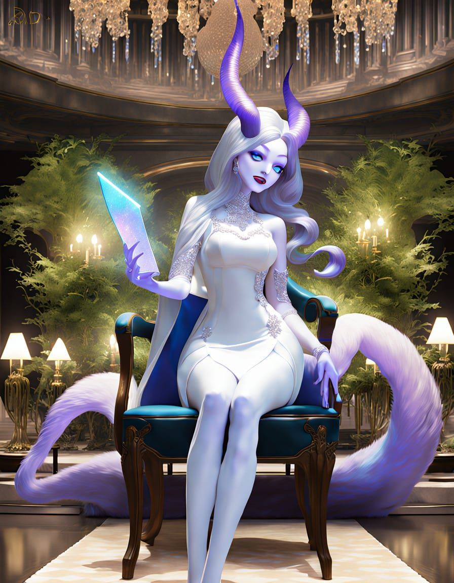 Two Alien Women in Elegant Candlelit Restaurant