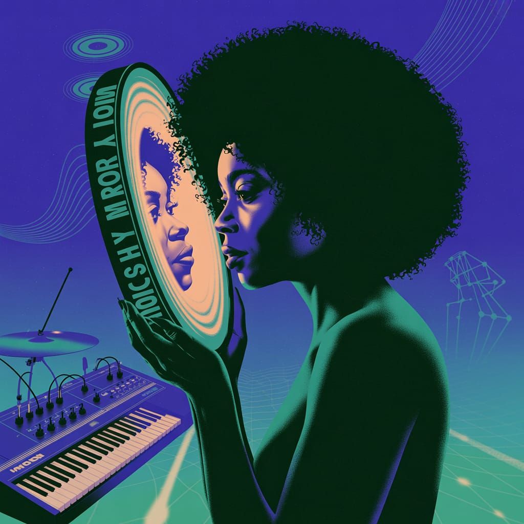Mysterious Singer in 1970s Blacklight Album Art