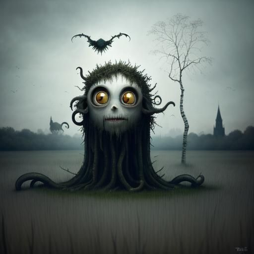 Surreal Ghost Rats in Bleak Field