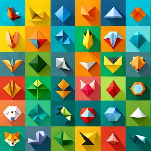 Animals in Origami Papercraft Style