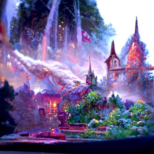 Ethereal Fantasy Landscape in Kinkade Style