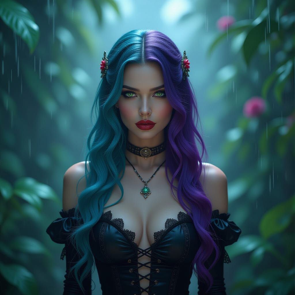 hyper-realism, datamoshing, glitchcore, sinister-chic gothpu...