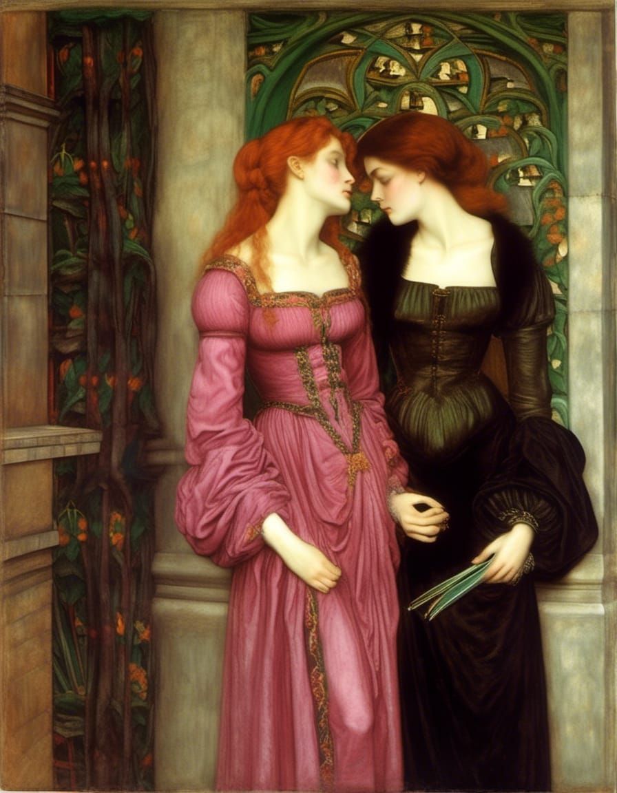 <lora:Strong Expression:1.0>, art by Dante Gabriel Rossetti,...