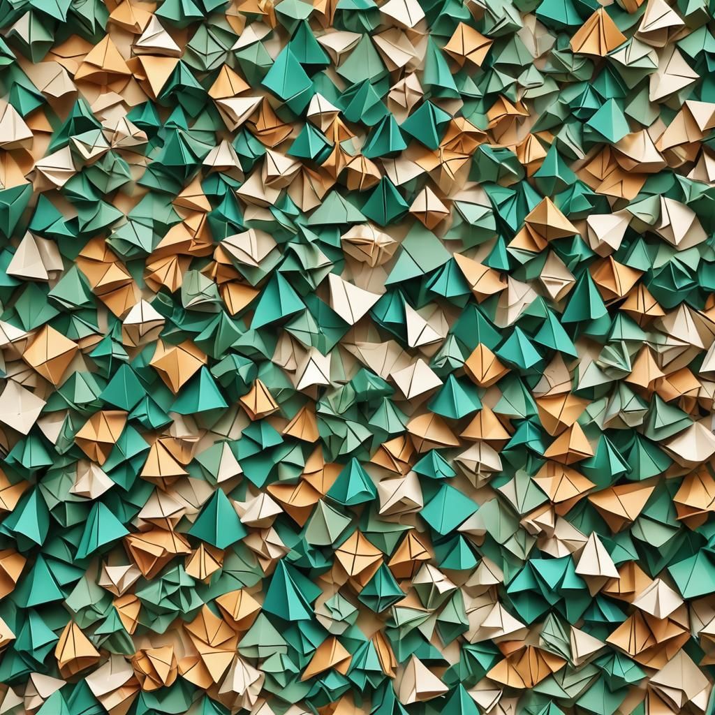 Origami Papercraft Landscape in 8K Resolution
