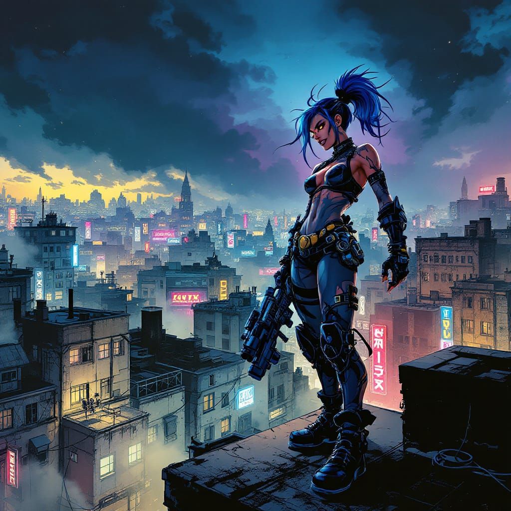Jinx in Zaun Comic Art Style