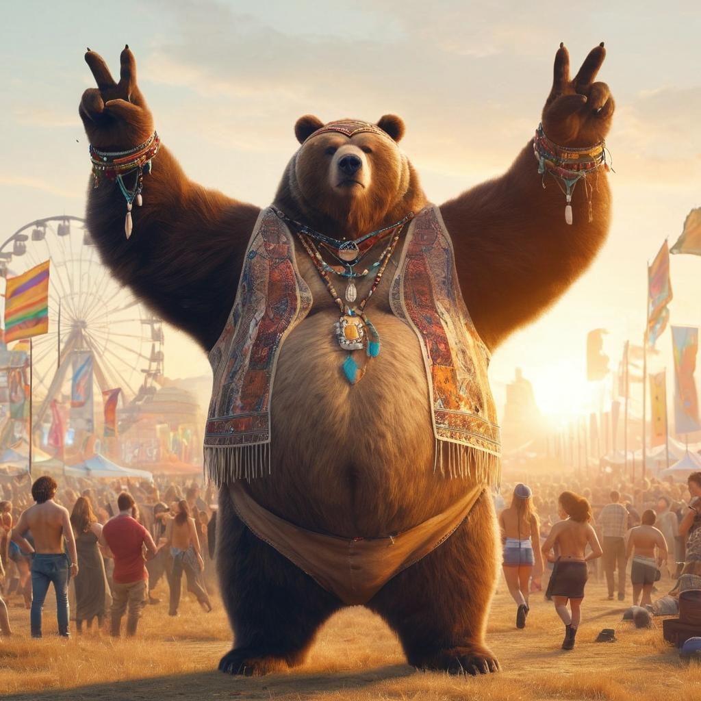 Confident Kodiak Bear in Golden Hour Light