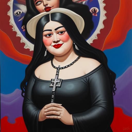 Surreal Flirty Saint in Orozco Style