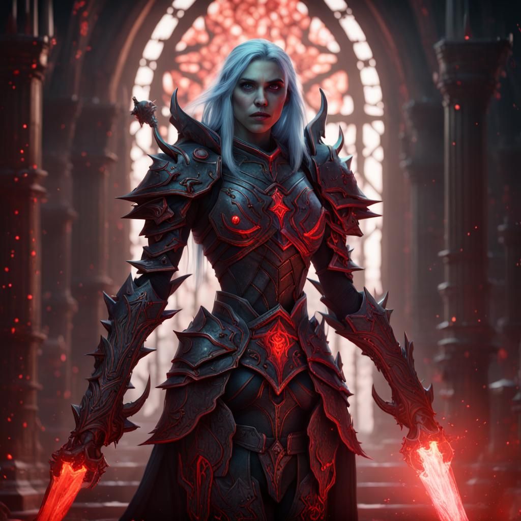 Death Knight and Elf Princess in Fantasy Art