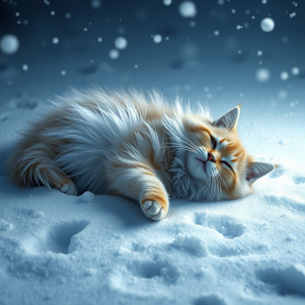 Regal Feline Snow Serenity