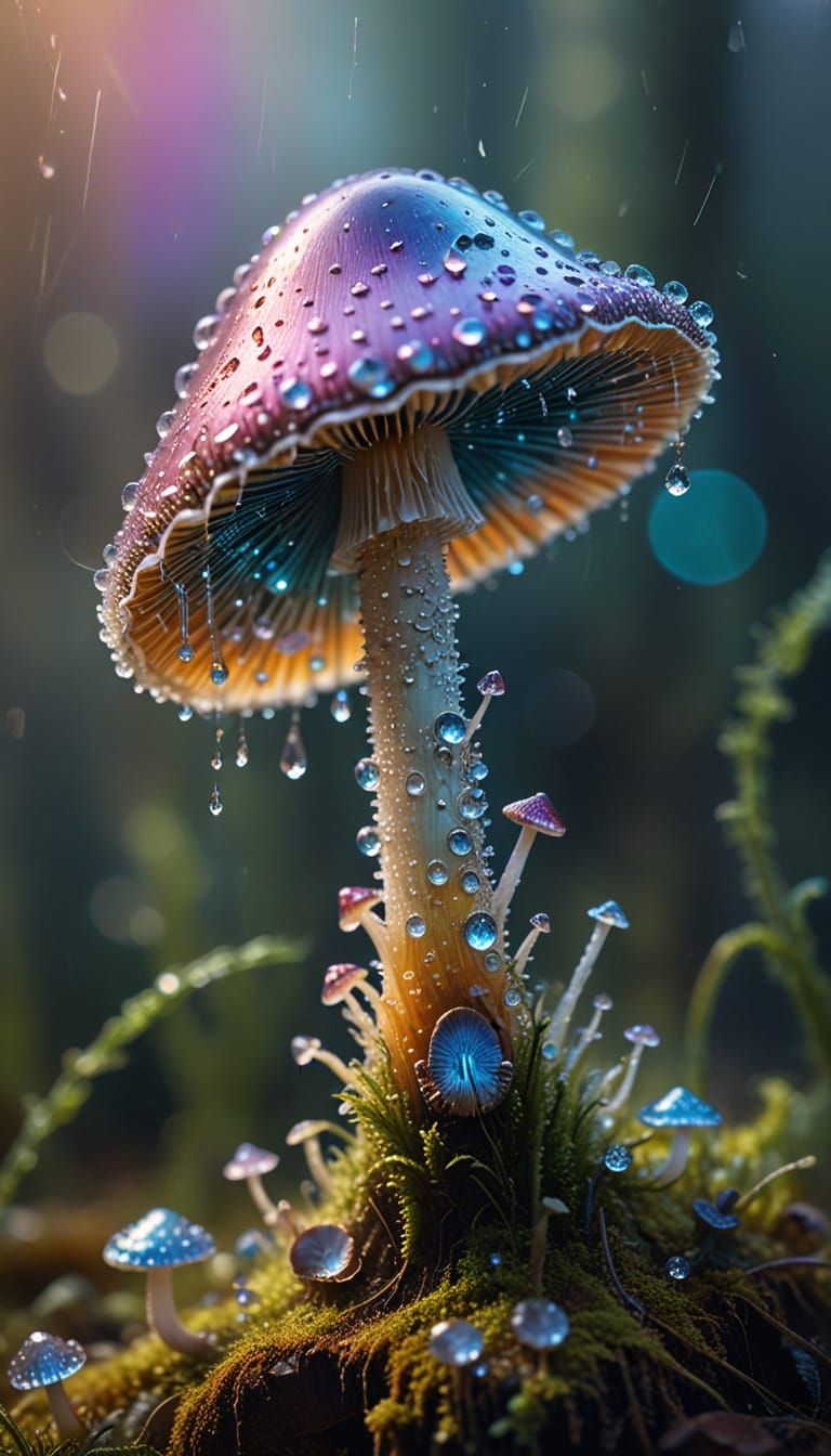 Fairiesnail on Mushroom in Whimsical Fantasy Art