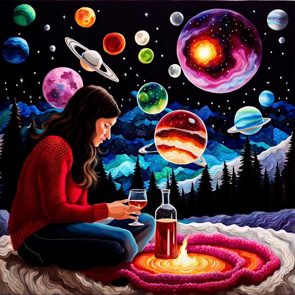 Astronomer in Space with Alcohol Ink and Whimsycore