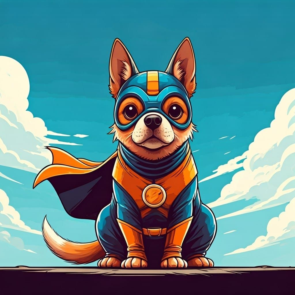 Vibrant Cartoon Pets in Superhero Costumes