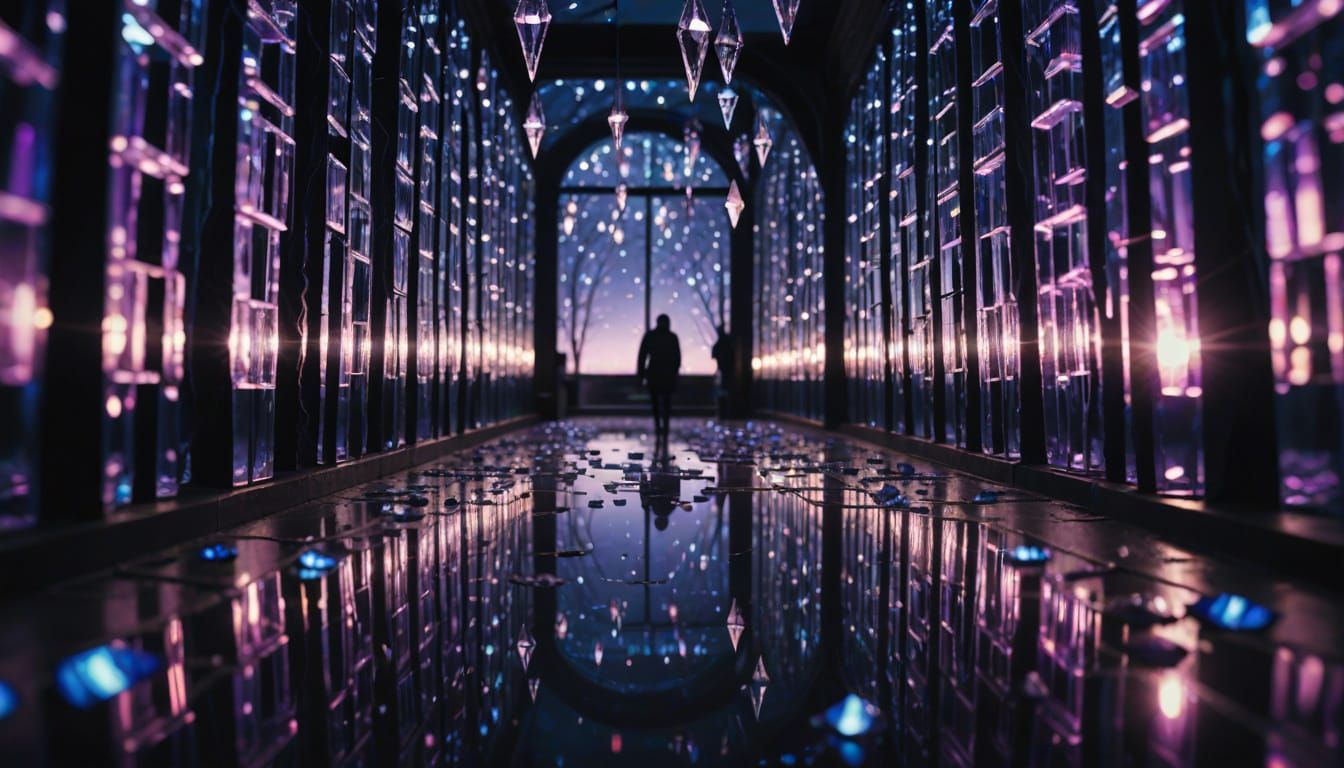 Crystal Tunnel of Endless Wonder in Triadic Colors