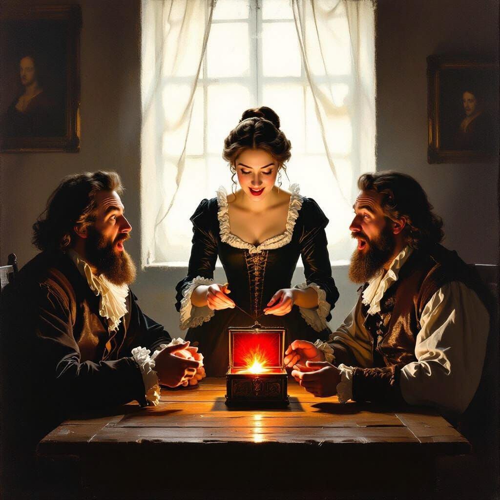 Baroque Scene of Revelation with Red Light