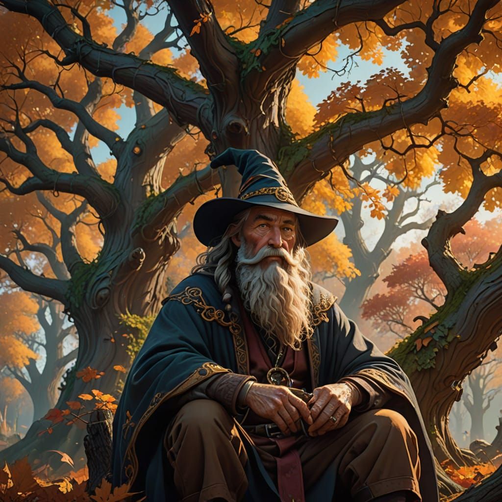 Wizard in Autumn Oak Sanctuary