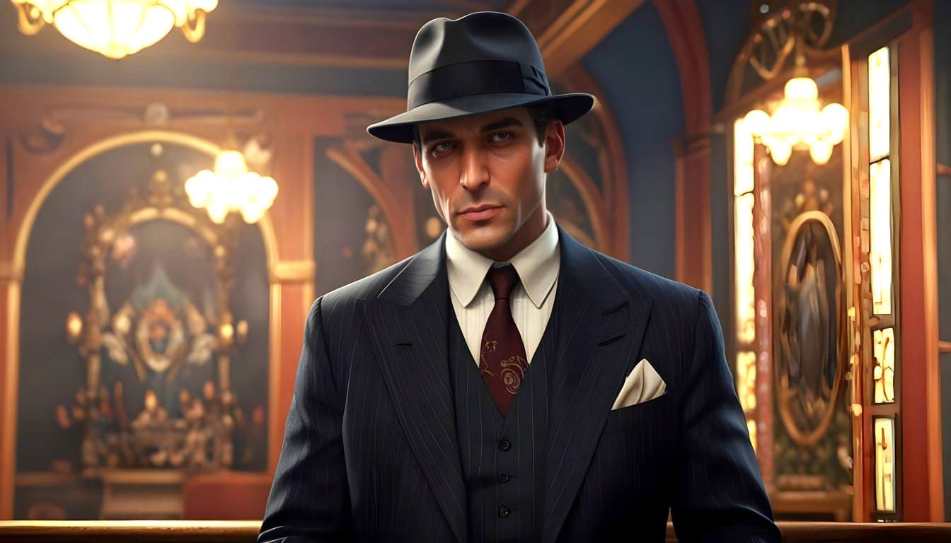 Retro Sterling Mafia Don in Gilded Age